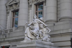 Represents the idea that north america is crushing the old and bringing in the new