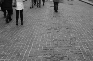 The dark squares are actually from the original wall