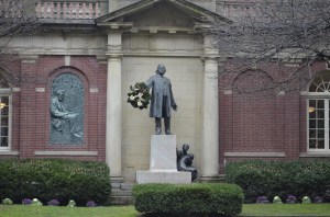 Statue of Henry Ward Beacher who started Plymouth Church which was also a stop on the Underground Railroad