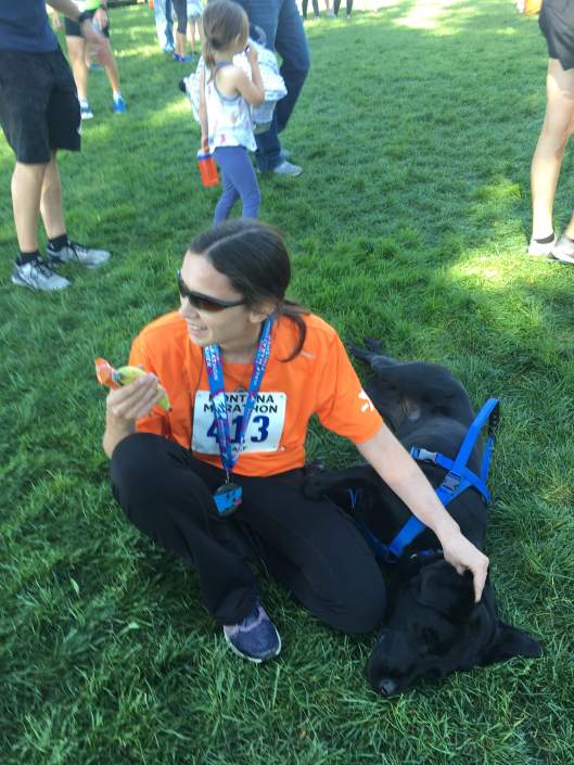 Jenny and I relaxing in the grass